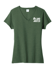 Ladies V-neck T-Shirt  (embroidered)-2 garment colors