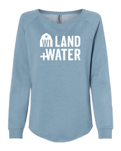Ladies Wave Wash Crewneck Sweatshirt Pullover (screen print)-3 garment colors